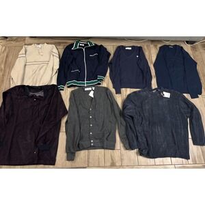 7pc Men's Vintage Sweater Wholesale Bundle NWT Deadstock 90s Grandpa Style